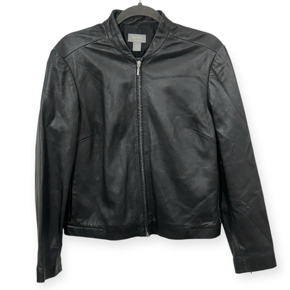 Old Navy Jackets & Blazers - Old Navy‎ Women’s Black Lined Leather Jacket Size M